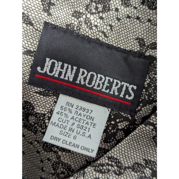 JOHN ROBERTS! 2 PIECE BLACK AND GOLD LACE TRIMMED TANK DRESS SUIT SET! SZ 6 - Picture 8 of 9